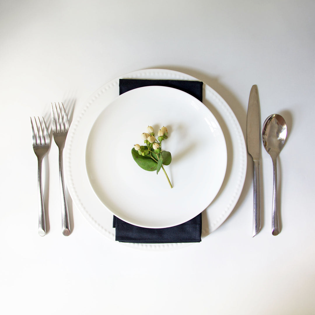 Black Cotton Napkins, Set of 4