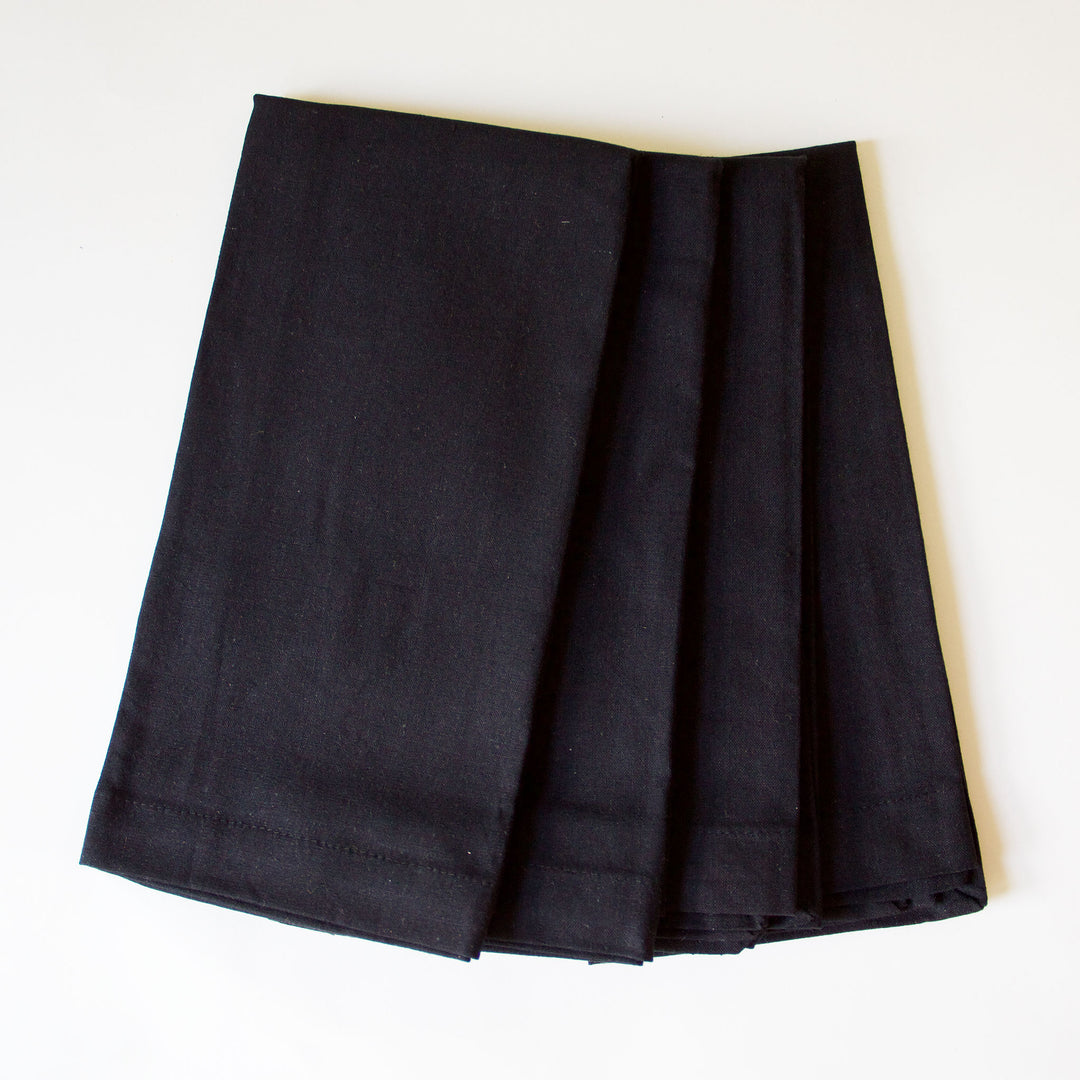 Black Cotton Napkins, Set of 4