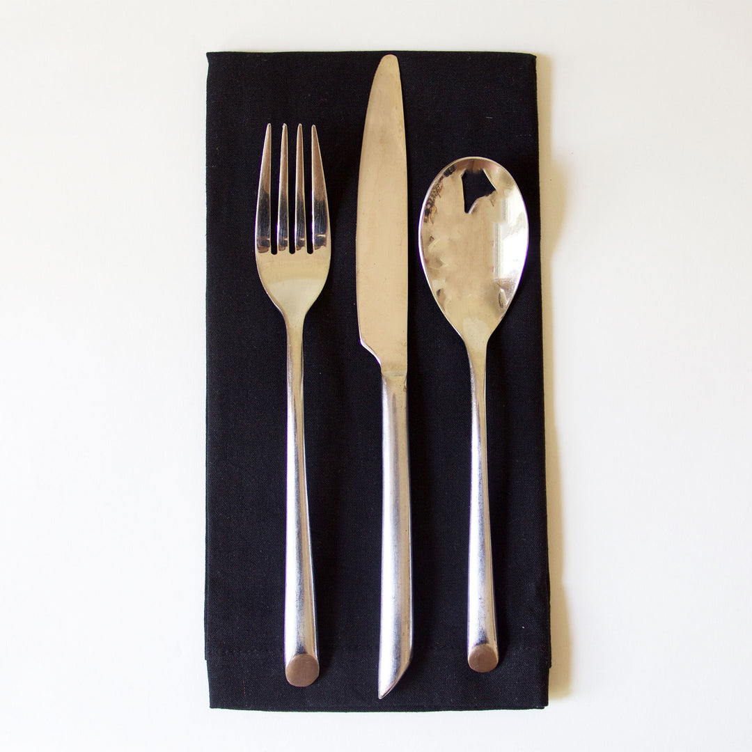 Black Cotton Napkins, Set of 4
