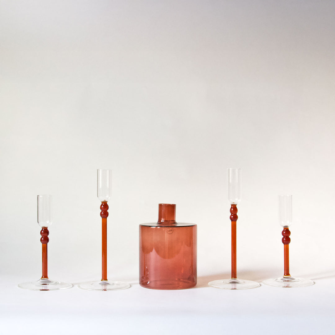 Dining Table Bundle - Amber Glass