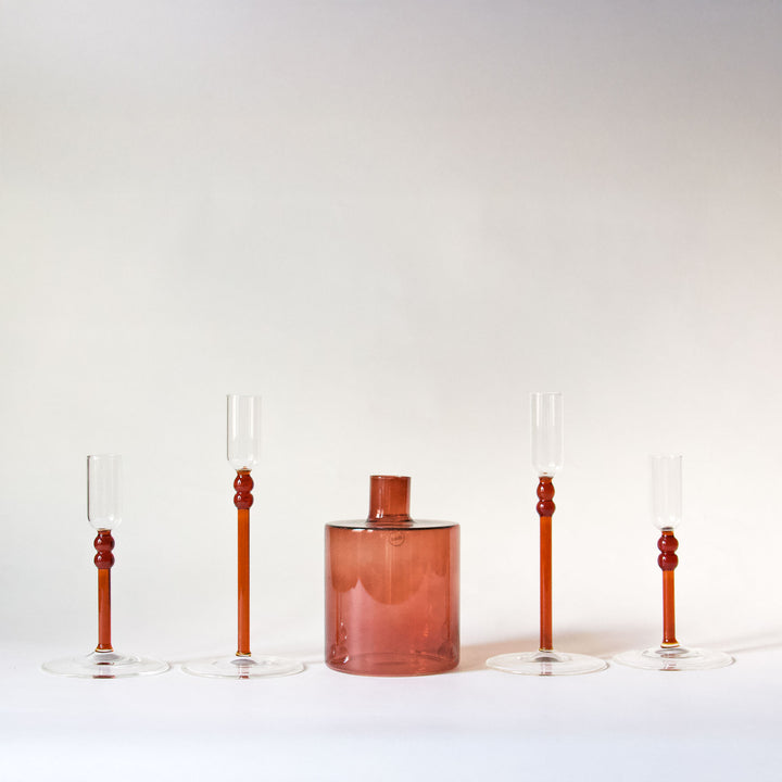 Dining Table Bundle - Amber Glass