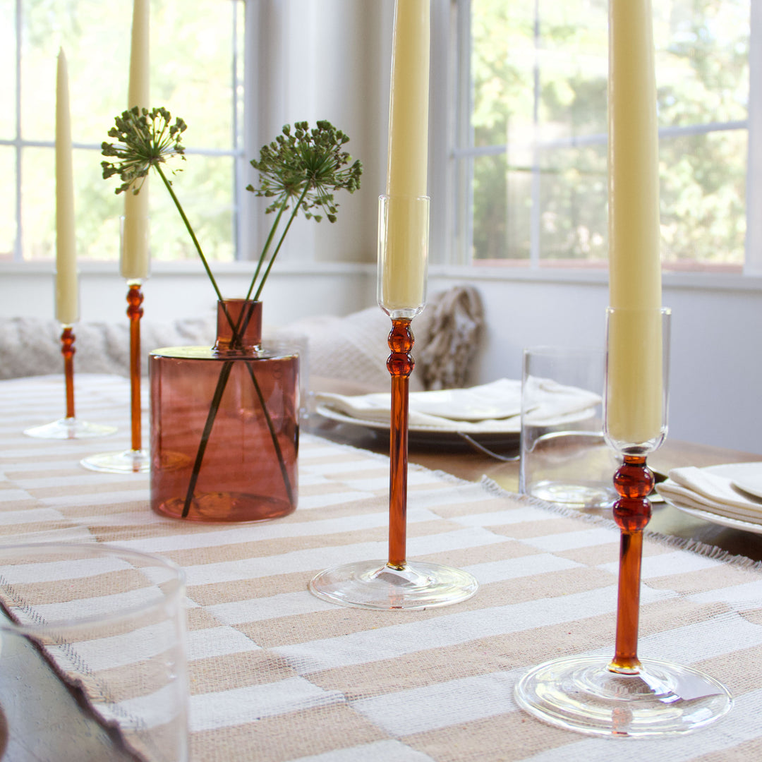 Dining Table Bundle - Amber Glass
