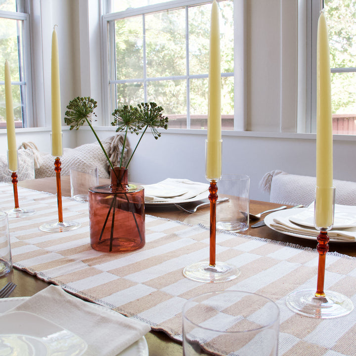 Asymmetrical Glass Vase - Amber