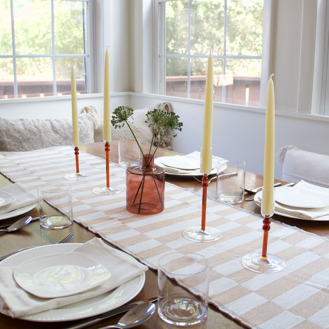 Striped Table Runner - Tan