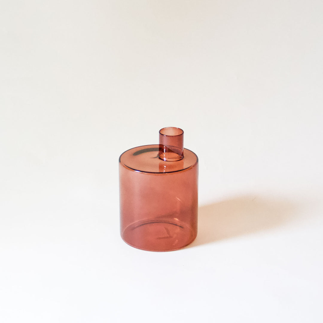 Asymmetrical Glass Vase - Amber