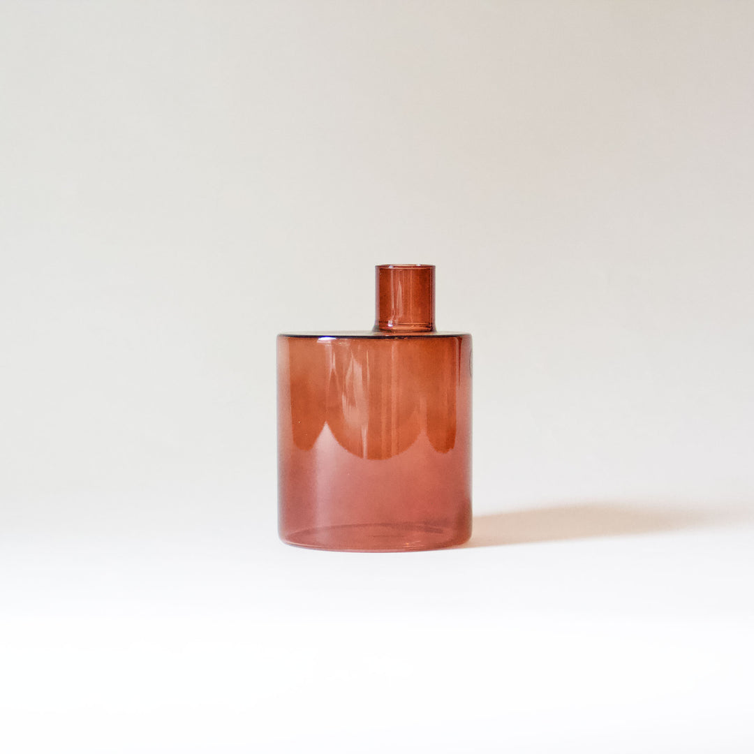 Asymmetrical Glass Vase - Amber