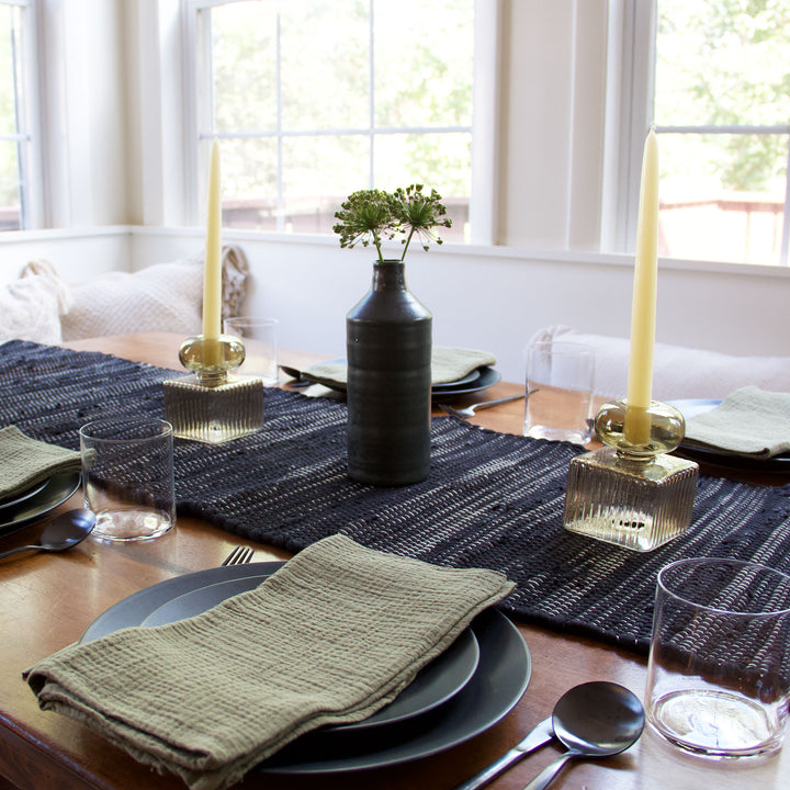 Crinkle Cotton Napkins - Olive Green, Set of 4