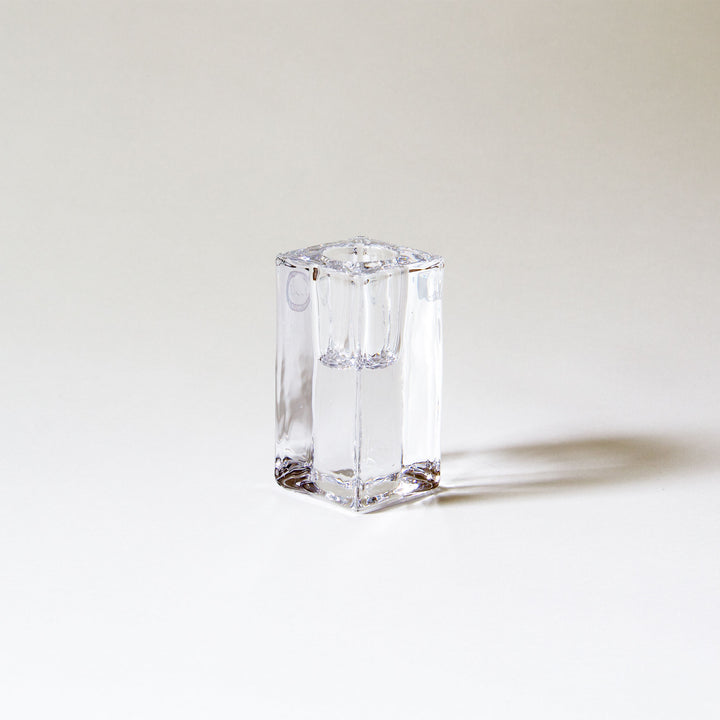 Block Glass Taper Candleholder