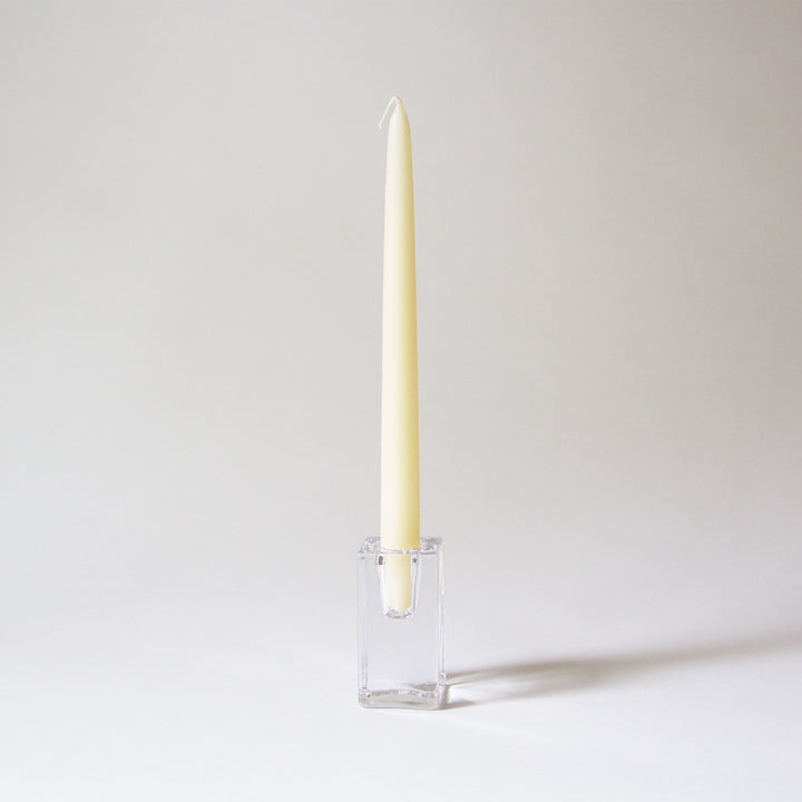 Block Glass Taper Candleholder
