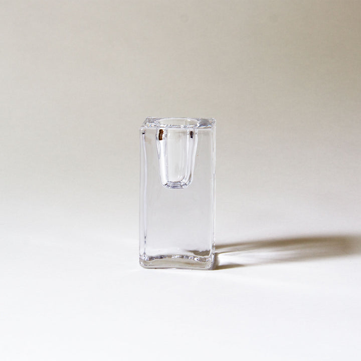 Block Glass Taper Candleholder