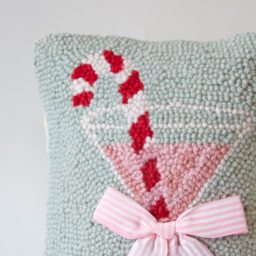 Candy Cane Martini Hook Pillow
