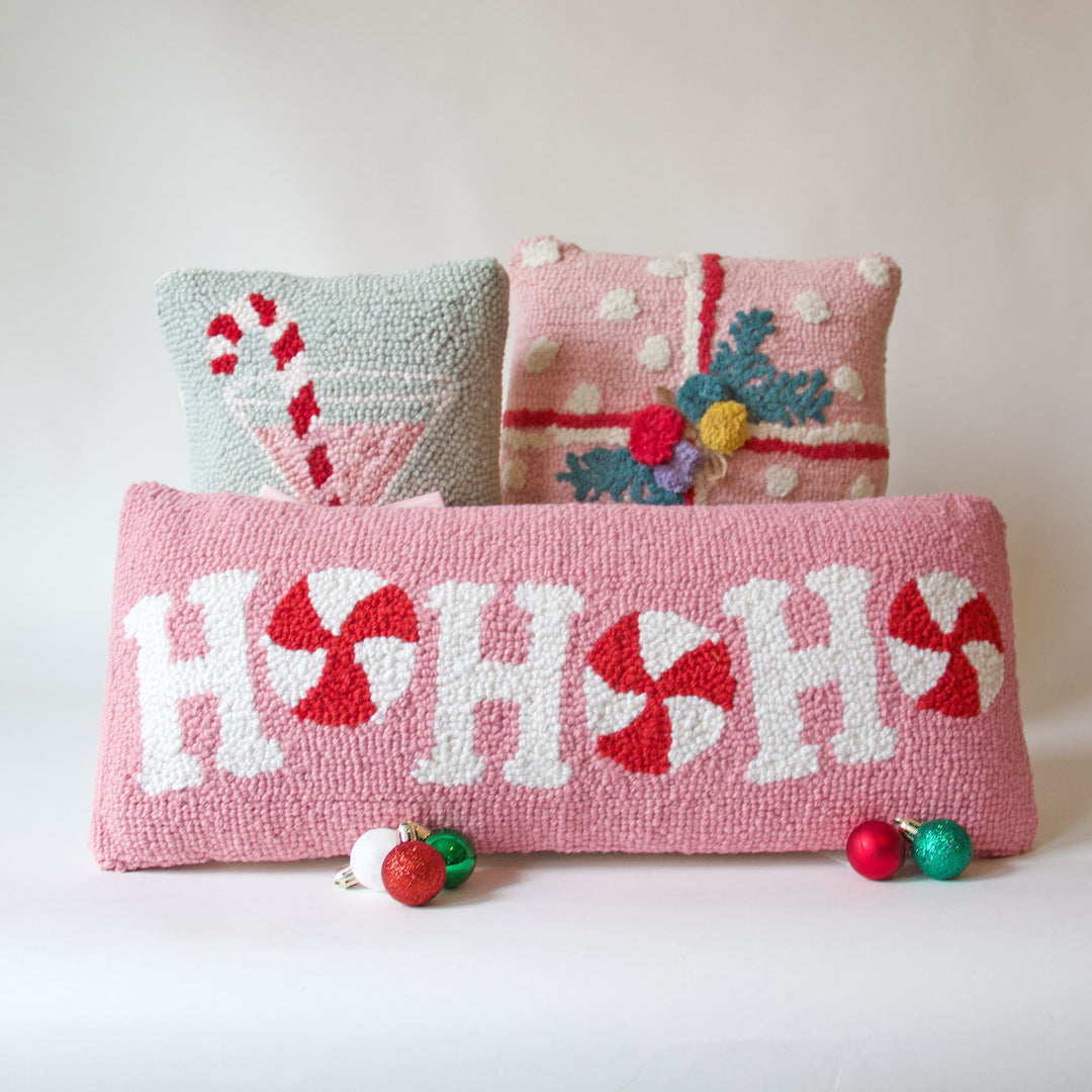 Candy Cane Martini Hook Pillow