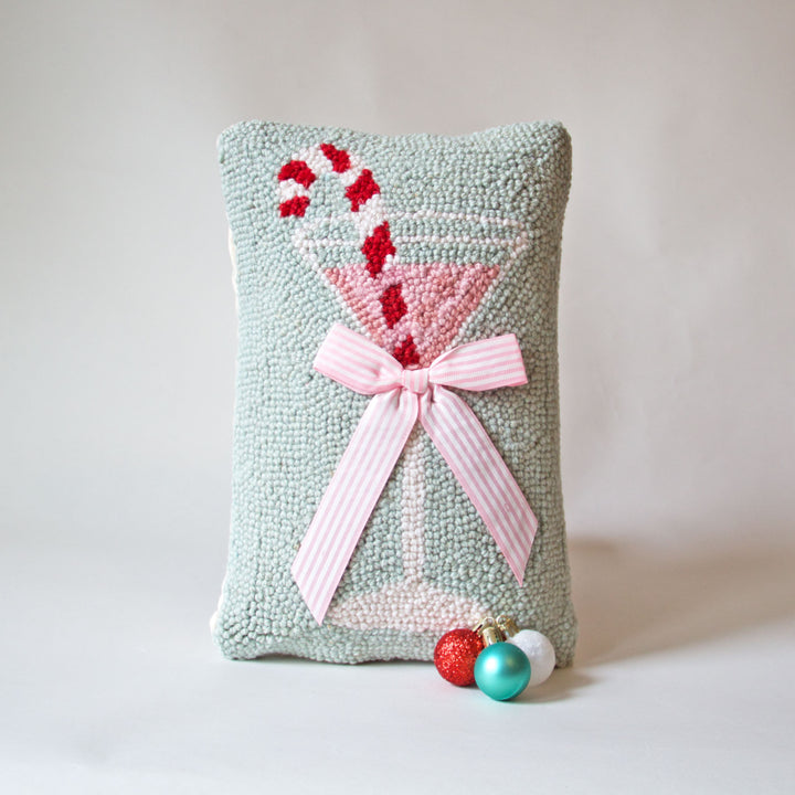 Candy Cane Martini Hook Pillow