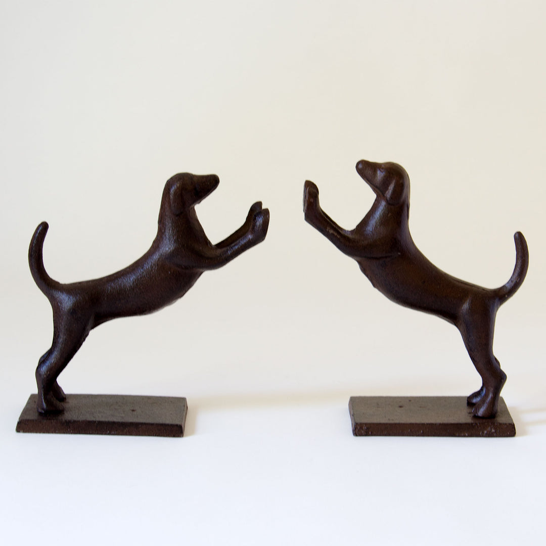 Cast Iron Dog Bookends, Set of 2