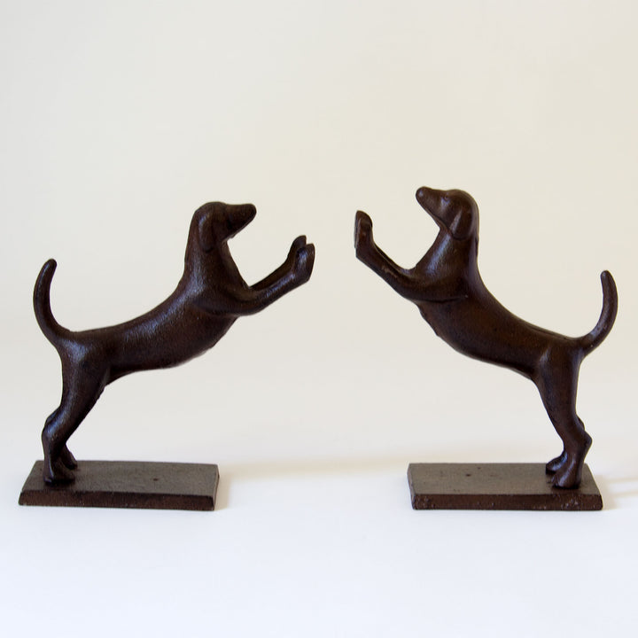 Cast Iron Dog Bookends, Set of 2