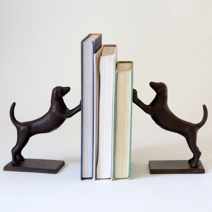 Cast Iron Dog Bookends, Set of 2