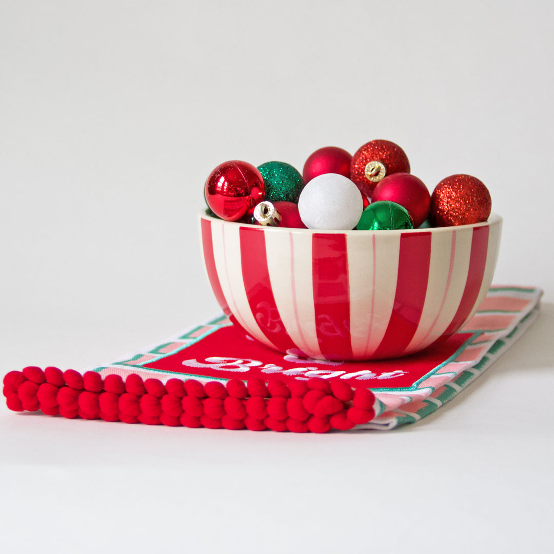 Ceramic Candy Cane Bowl