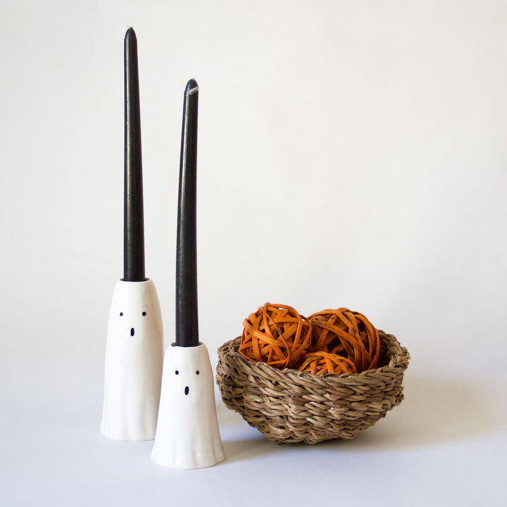 Ceramic Ghost Taper Candleholder