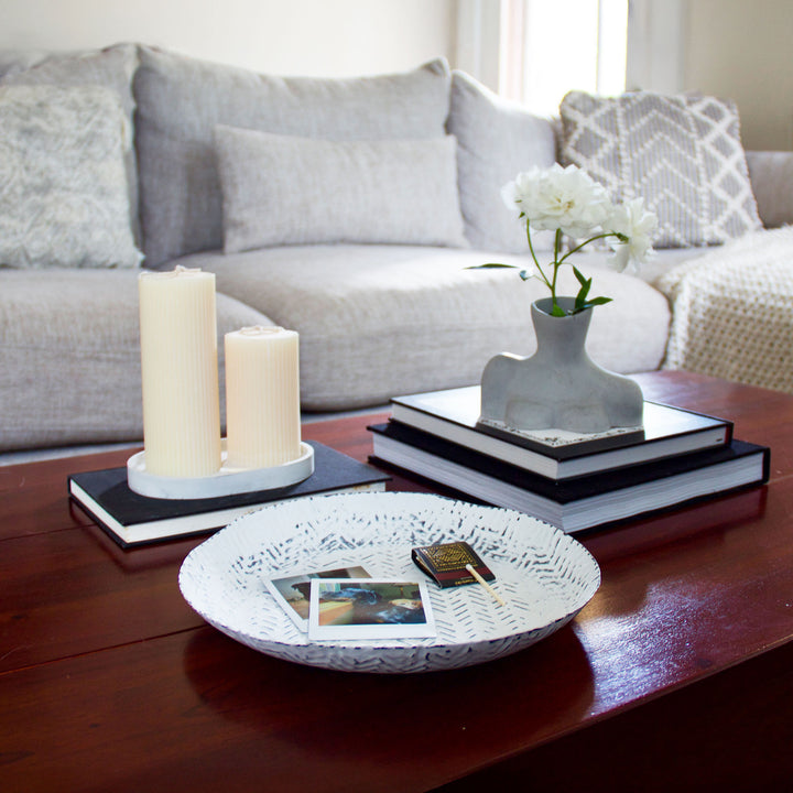 Whitewash Metal Tray