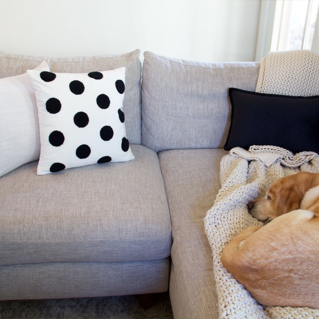 Knitted Cotton Throw - Ivory