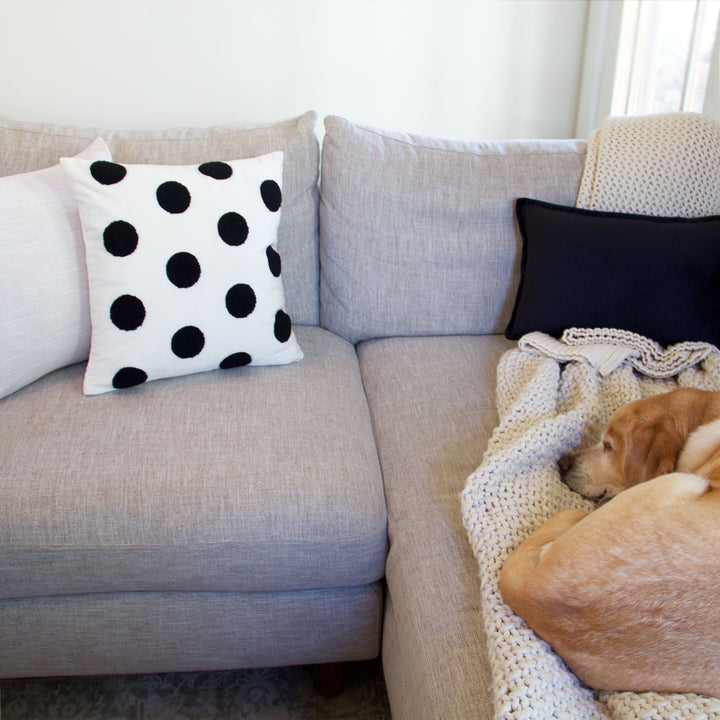 Knitted Cotton Throw - Ivory
