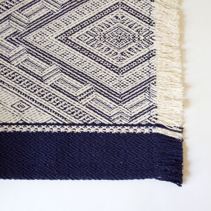 Diamond Weave Table Runner - Navy