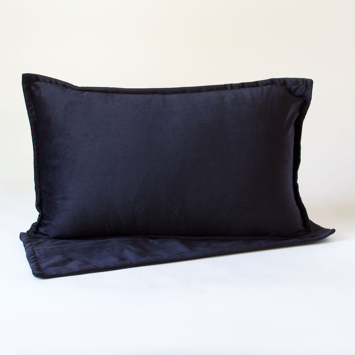 Edged Velvet Pillow Cover - Black