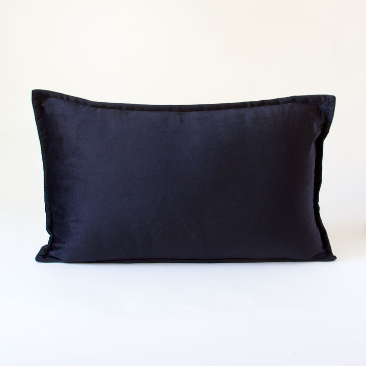 Edged Velvet Pillow Cover - Black