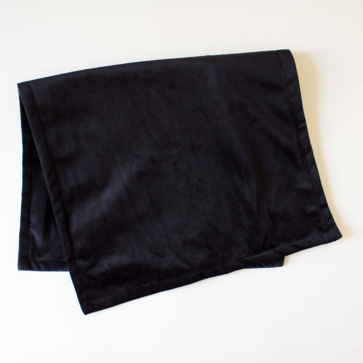 Edged Velvet Pillow Cover - Black