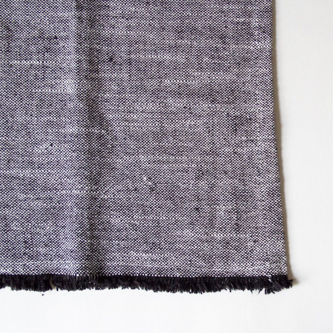 Fringed Chambray Kitchen Towel - Black