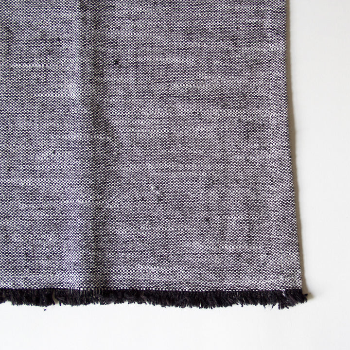 Fringed Chambray Kitchen Towel - Black