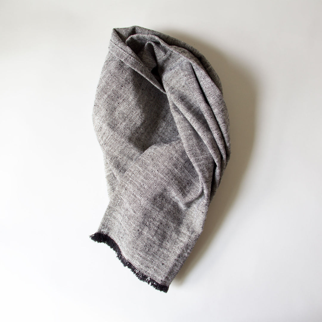 Fringed Chambray Kitchen Towel - Black