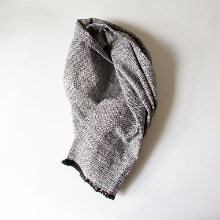 Fringed Chambray Kitchen Towel - Black