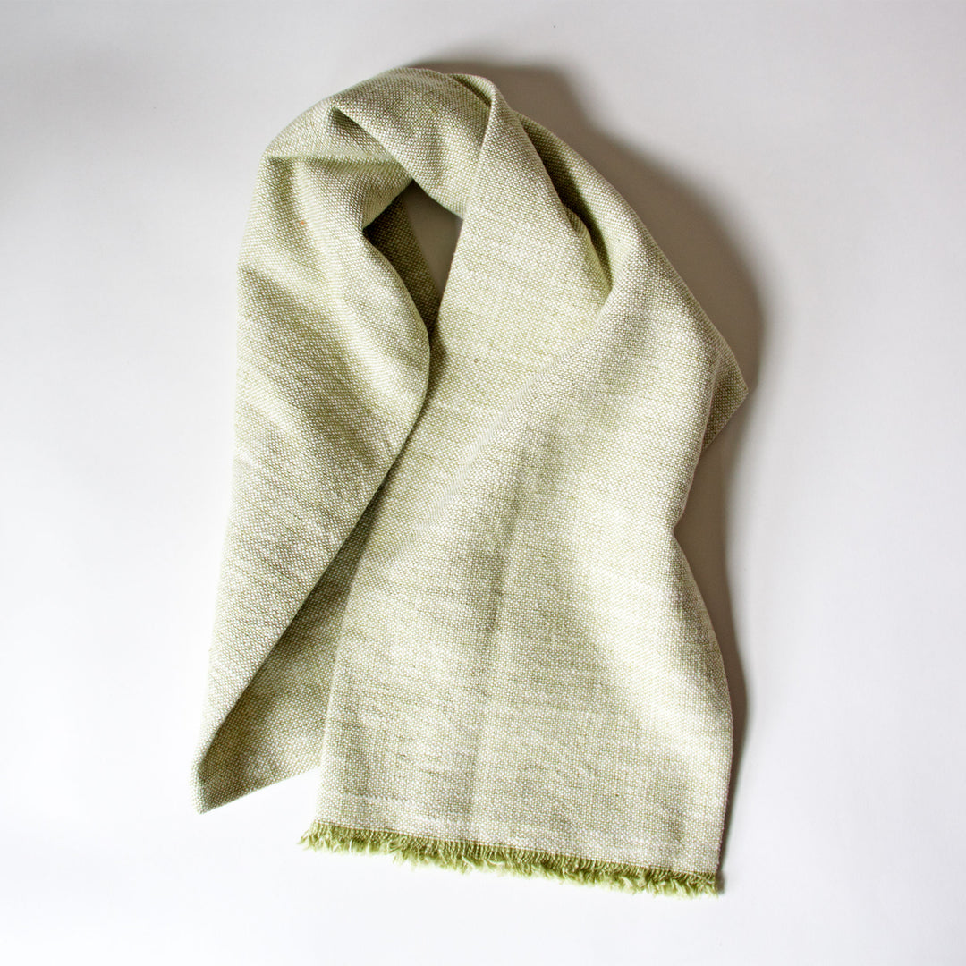 Fringed Chambray Kitchen Towel - Moss Green