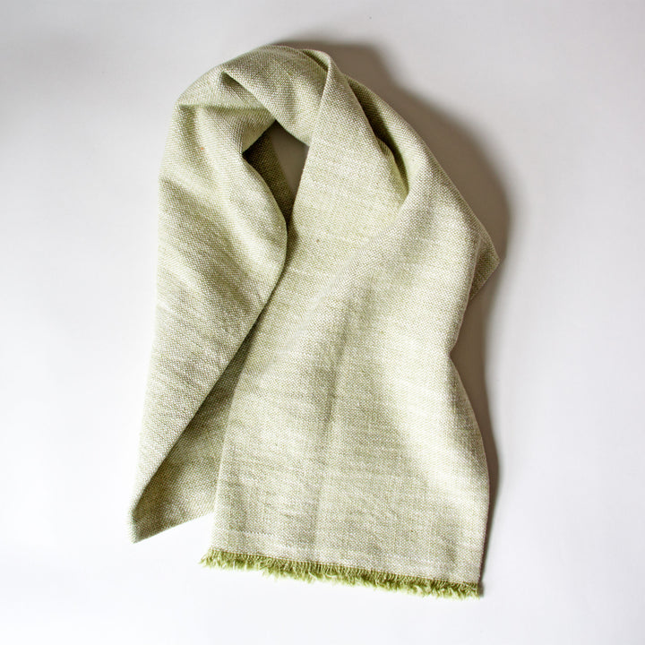 Fringed Chambray Kitchen Towel - Moss Green