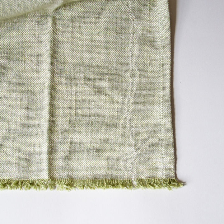 Fringed Chambray Kitchen Towel - Moss Green