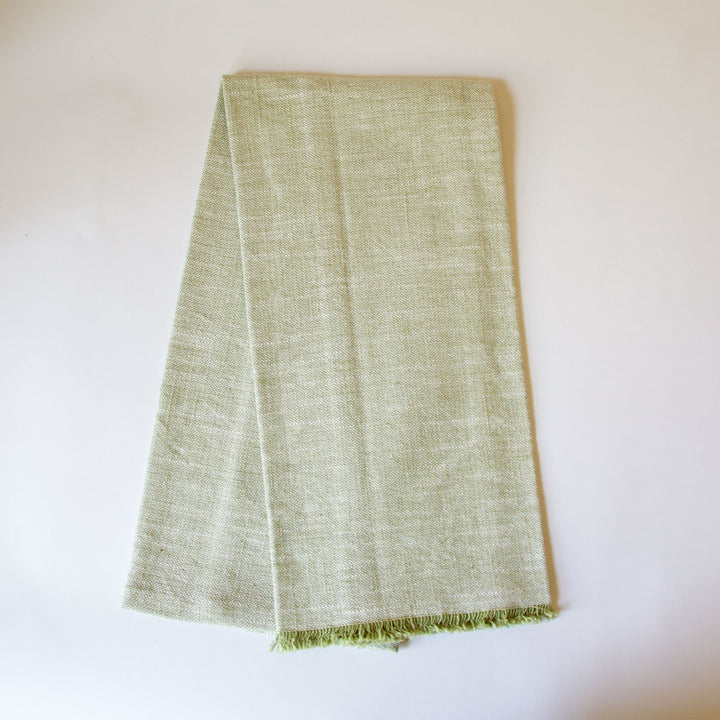 Fringed Chambray Kitchen Towel - Moss Green