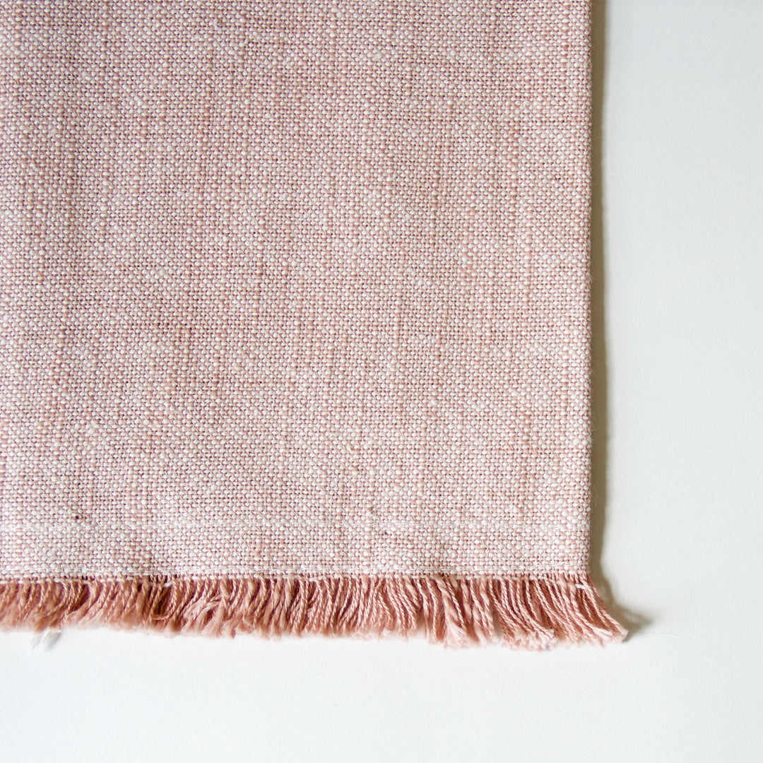 Fringed Chambray Kitchen Towel - Pink
