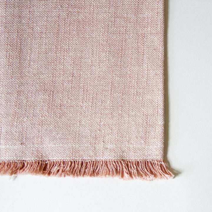 Fringed Chambray Kitchen Towel - Pink