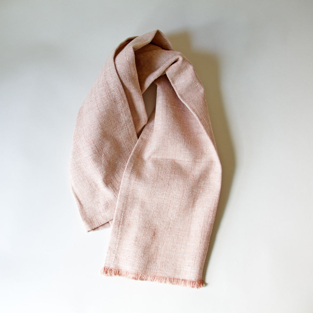 Fringed Chambray Kitchen Towel - Pink