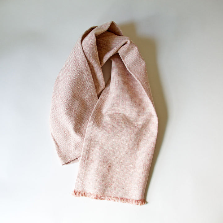 Fringed Chambray Kitchen Towel - Pink