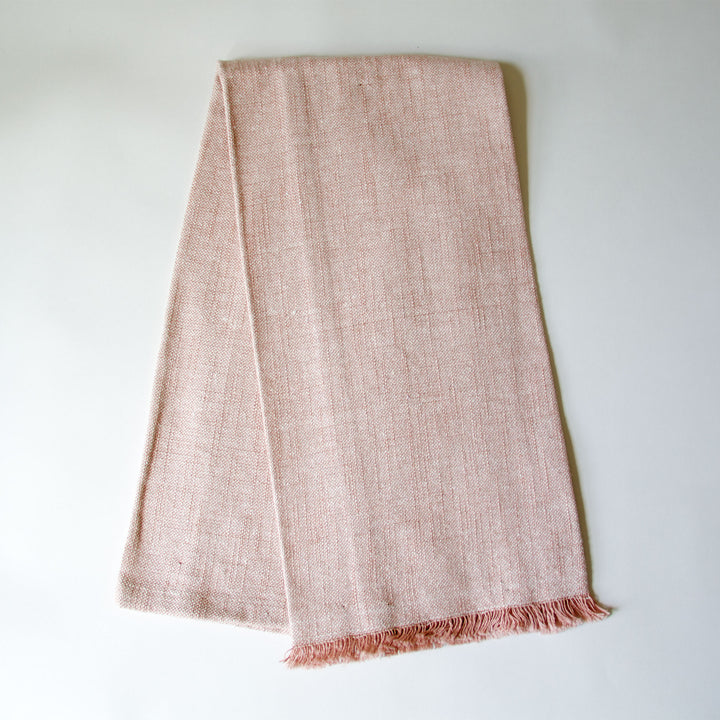 Fringed Chambray Kitchen Towel - Pink