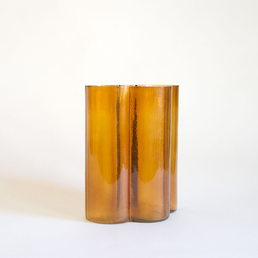 Glass Bubble Vase - Amber