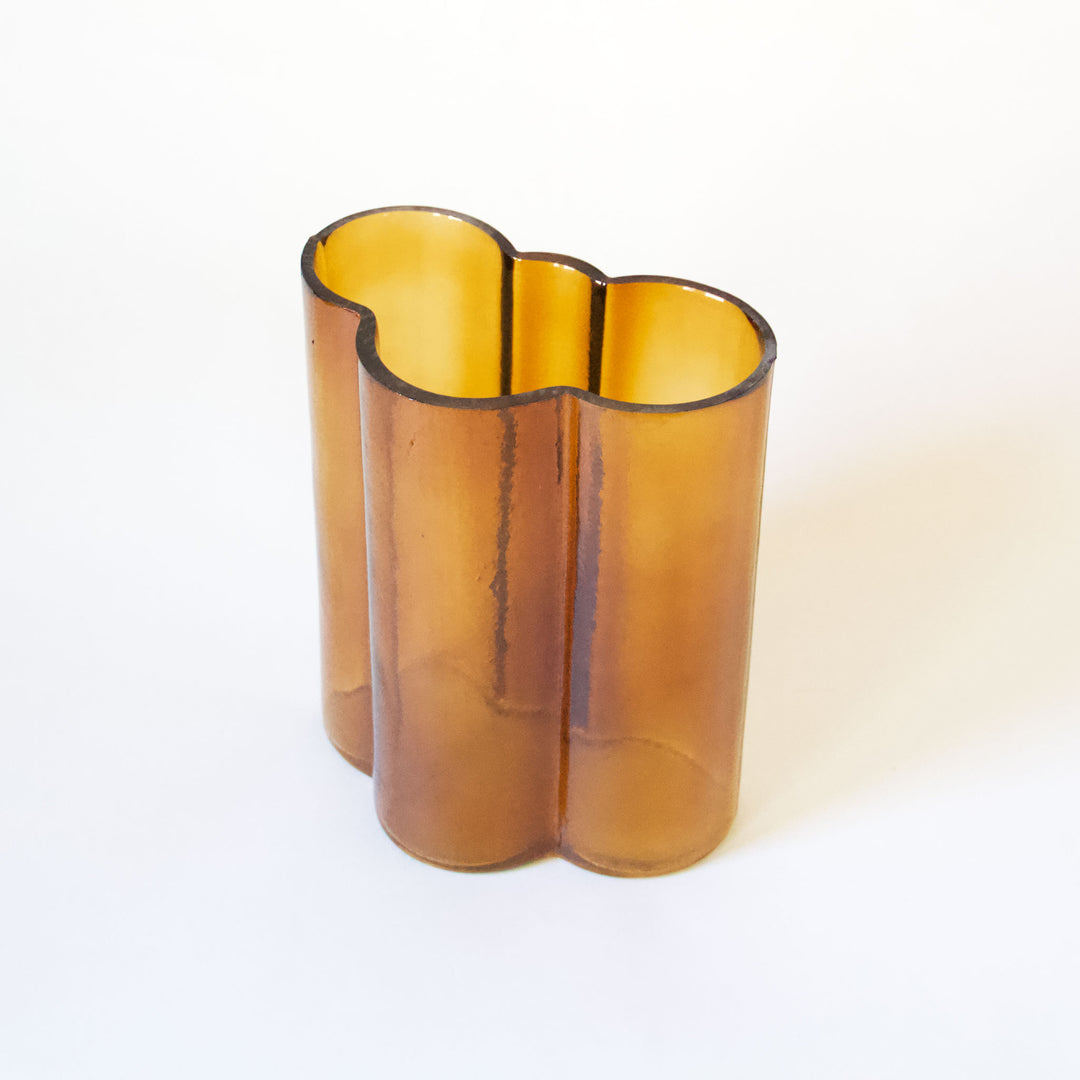 Glass Bubble Vase - Amber