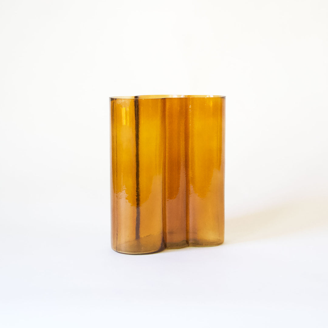 Glass Bubble Vase - Amber