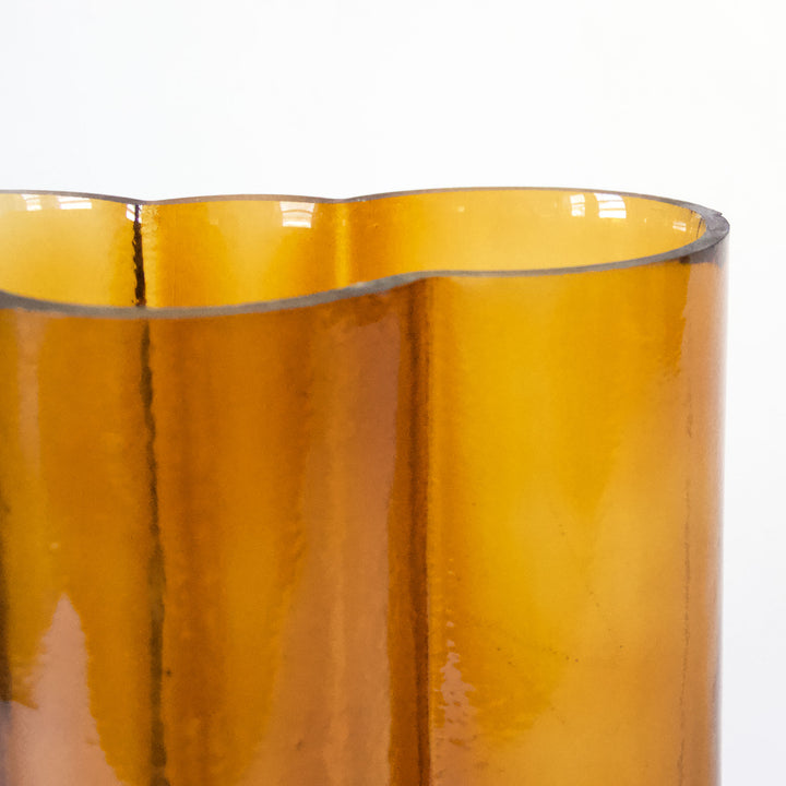 Glass Bubble Vase - Amber