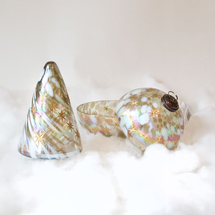 Gold Christmas Ornament Tealight Candleholder