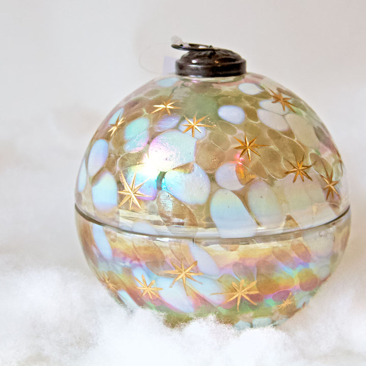 Gold Christmas Ornament Tealight Candleholder