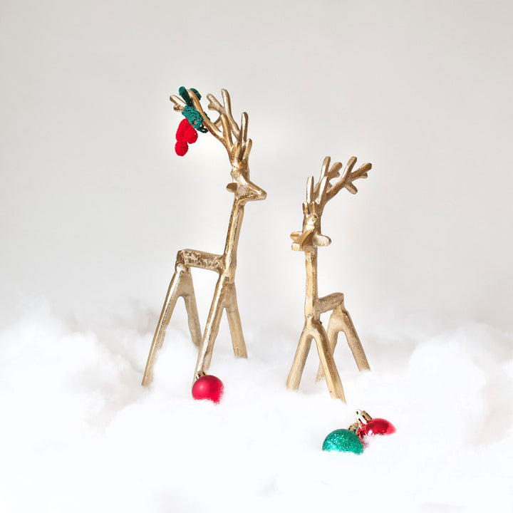 Gold Metal Reindeer Figurine