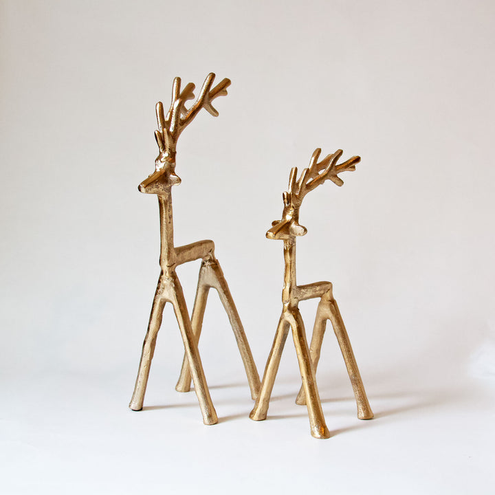 Gold Metal Reindeer Figurine